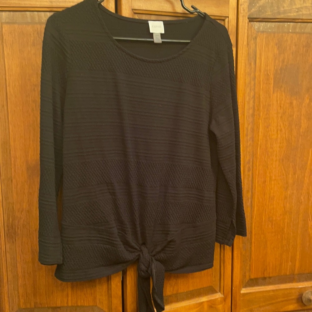 Cupid black tie waist top